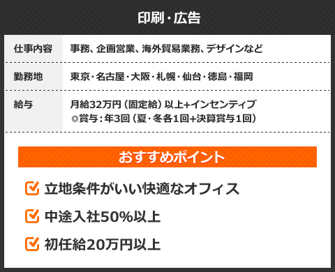 印刷/マスコミ・広告・出版/インターネット関連