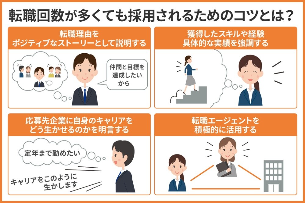 転職回数が多くても採用されるための4つのコツ